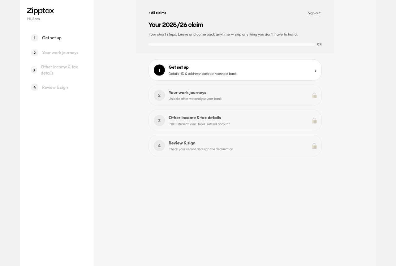 Claim overview with four steps