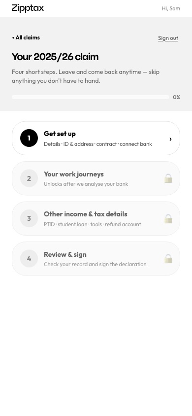Claim overview on a phone